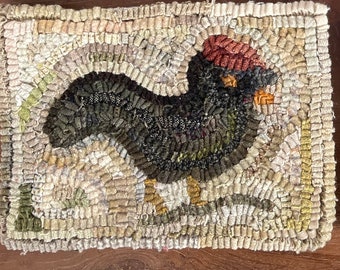 Rug Hooking PATTERN Little Chicken on Linen