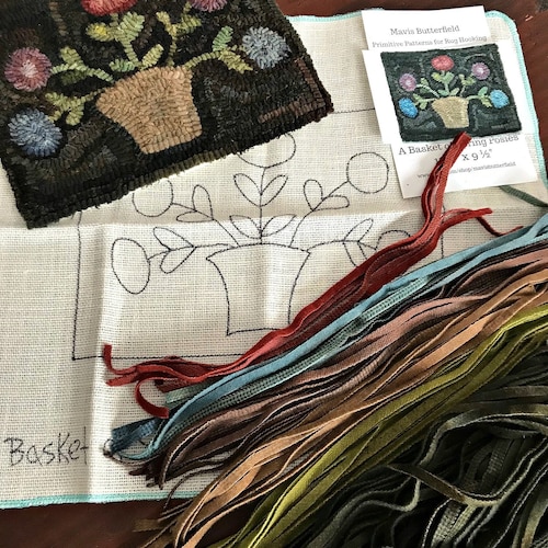 RUG HOOKING KIT Chicky's Garden on Linen Etsy