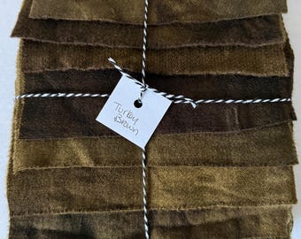 Hand Dyed Wool Fabric: Turkey Feather Brown for Rug Hooking