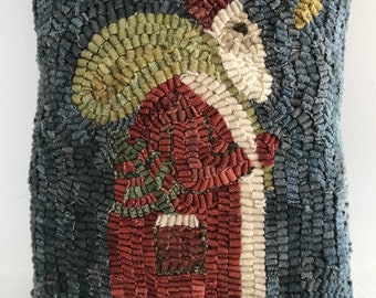 Olde Father Christmas ~ Rug Hooking Pattern on Linen