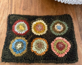Rug Hooking Pattern ~ Penny Circles ~ on Linen