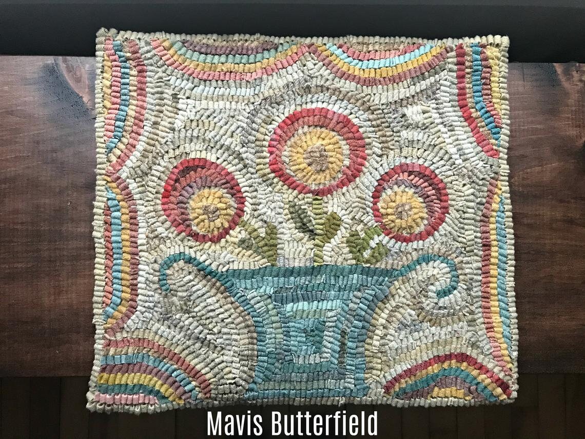Rug Hooking Pattern Flowers for Lucy {small} on Linen - Etsy