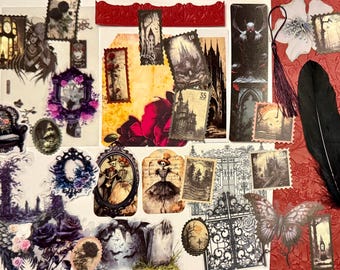 Gothic Junk Journal Kit: Über 80 Stück kuratiertes Collagen Set