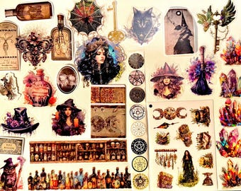 Witchy Junk Journal Kit: 80+ piece curated collage supply set