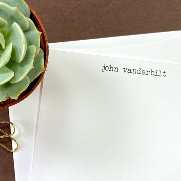 Personalized Stationery Set - Hemingway - Typewriter Font