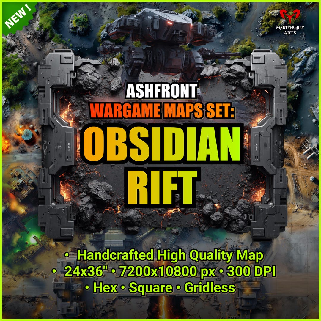 Sci-fi Wargame Map: Obsidian Rift 24x36” Printable Terrain for ...