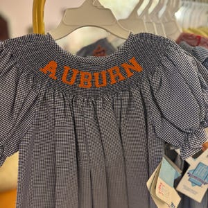 Auburn Smocked Navy Gingham Dress
