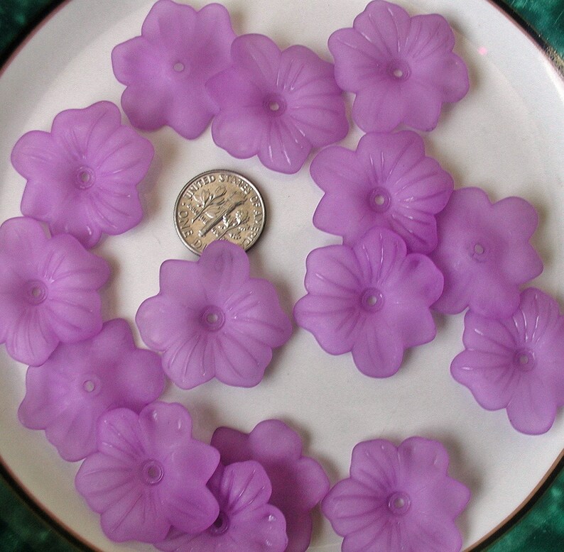 Lucite Flower Beads Size 9.0 mm /" PURPLE /" 50 Pcs