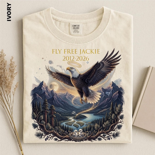 Comfort Colors® Jackie The Bald Eagle RIP Shirt, Fly High Jackie 2026 Memorial Tee, Big Bear California Wildlife Eagle Lover Gift