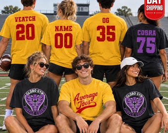 Custom Average Joes Dodgeball Costume Team Shirt, Purple Cobras Halloween Matching Shirt
