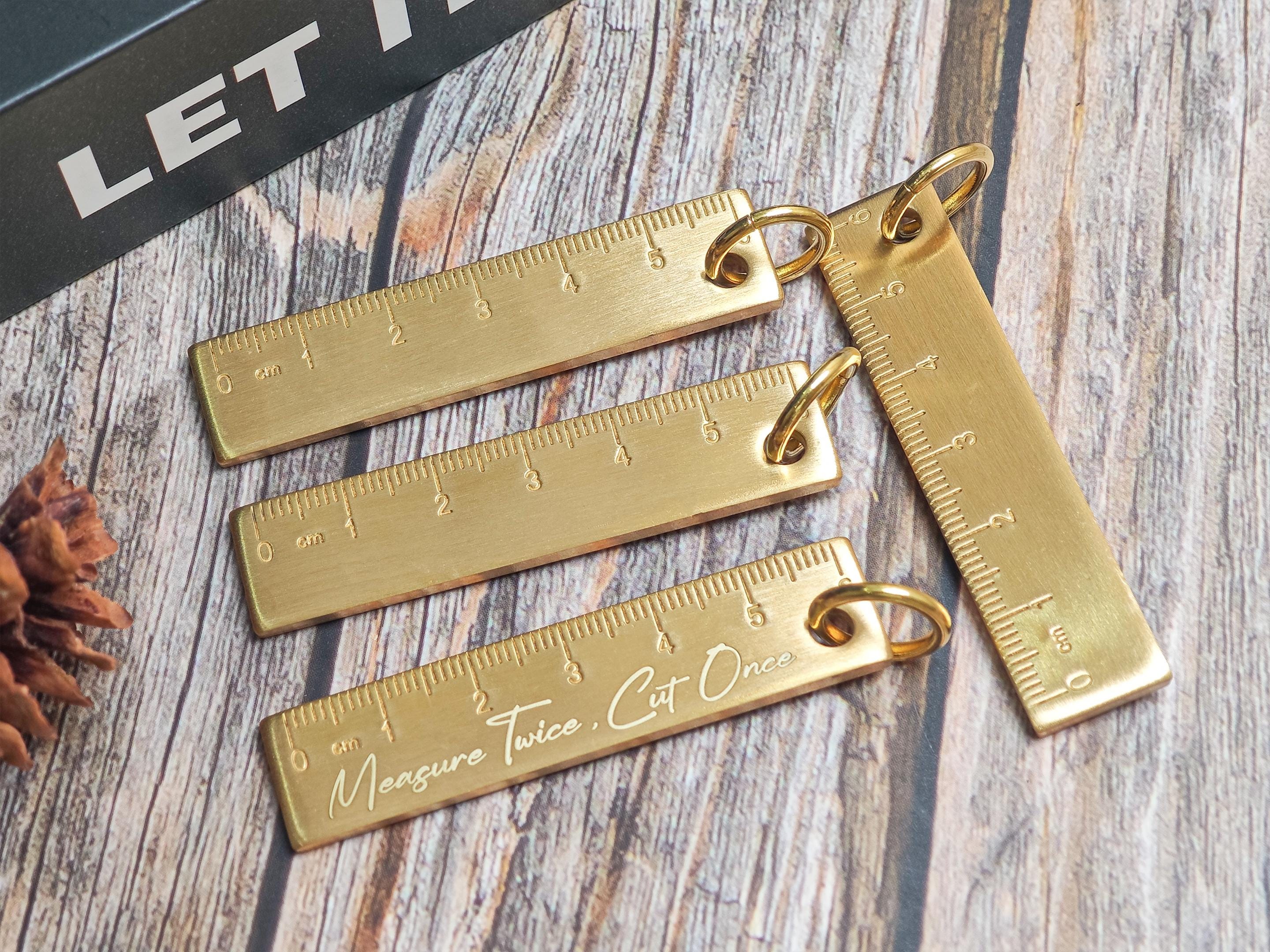 Custom Engraved Brass Ruler Keychain - Anniversary Gift - Etsy