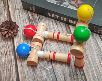 Kendama tradicional hecho a mano para entrenamiento de coordinación / recuerdo de fiesta y regalo cultural