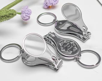Personalized Stainless Steel Nail Clipper – Bridesmaid Keychain Gift