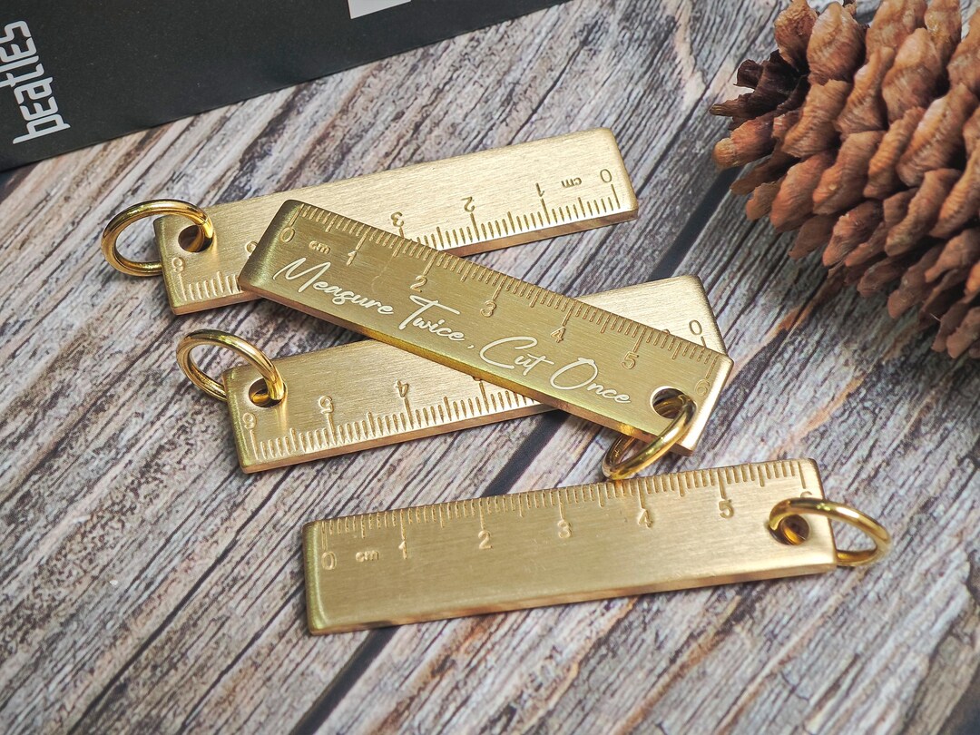 Custom Engraved Brass Ruler Keychain - Anniversary Gift - Etsy