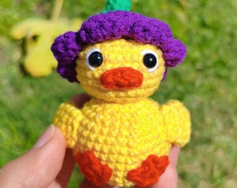 Patrón de crochet de pato flor amigurumi