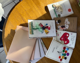 5 pack of handmade Cards