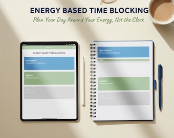 Energy Based Time Blocking Planner: ADHD Friendly Productivity (PDF)
