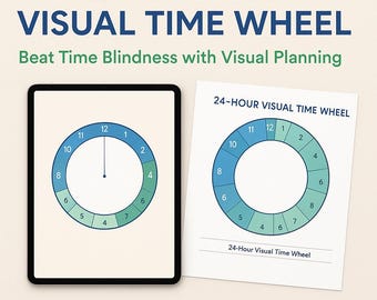 ADHD 24-Hour Visual Time Wheel: Daily Planner PDF (Digital Download)