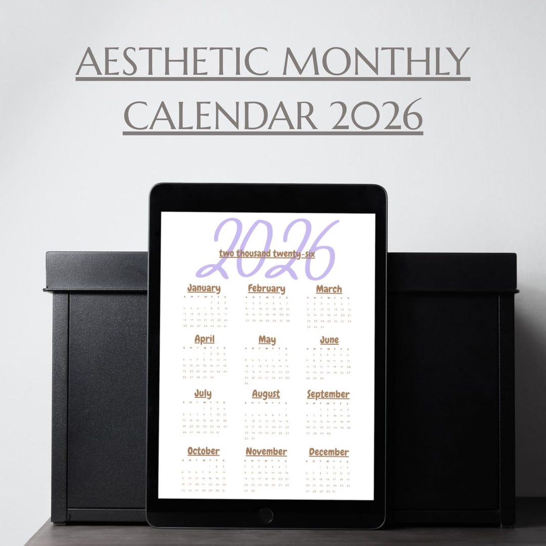 Aesthetic Monthly Calendar 2026 – Minimalist Digital Planner PDF - Etsy