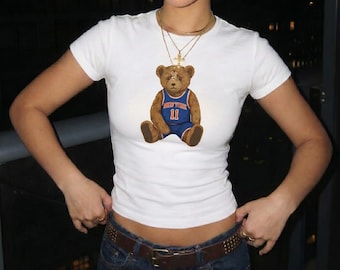 Vtg NY Knicks Crop Top: Vintage Micro Rib - Women's Sporty Tee