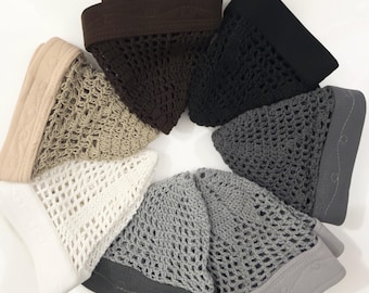 Sombrero Kufi egipcio: Topi/Toki de crochet, transpirable y elegante. Blanco, beige, marrón, negro y gris. GUÍA DE TALLAS disponible en la última diapositiva.