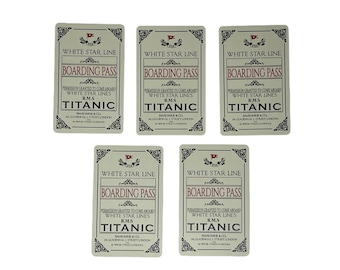 Titanic Ticket Bookmark Boarding Pass Tickets Bookmarks Memorabilia Reading Gifts - 5 Pack