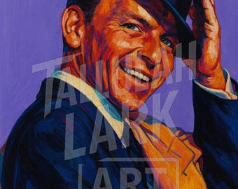 Impressão artística inspirada em Frank Sinatra *Impressão artística digital do original*