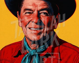 Ronald Reagan Inspired Art Print *Digital Art Print of Original*
