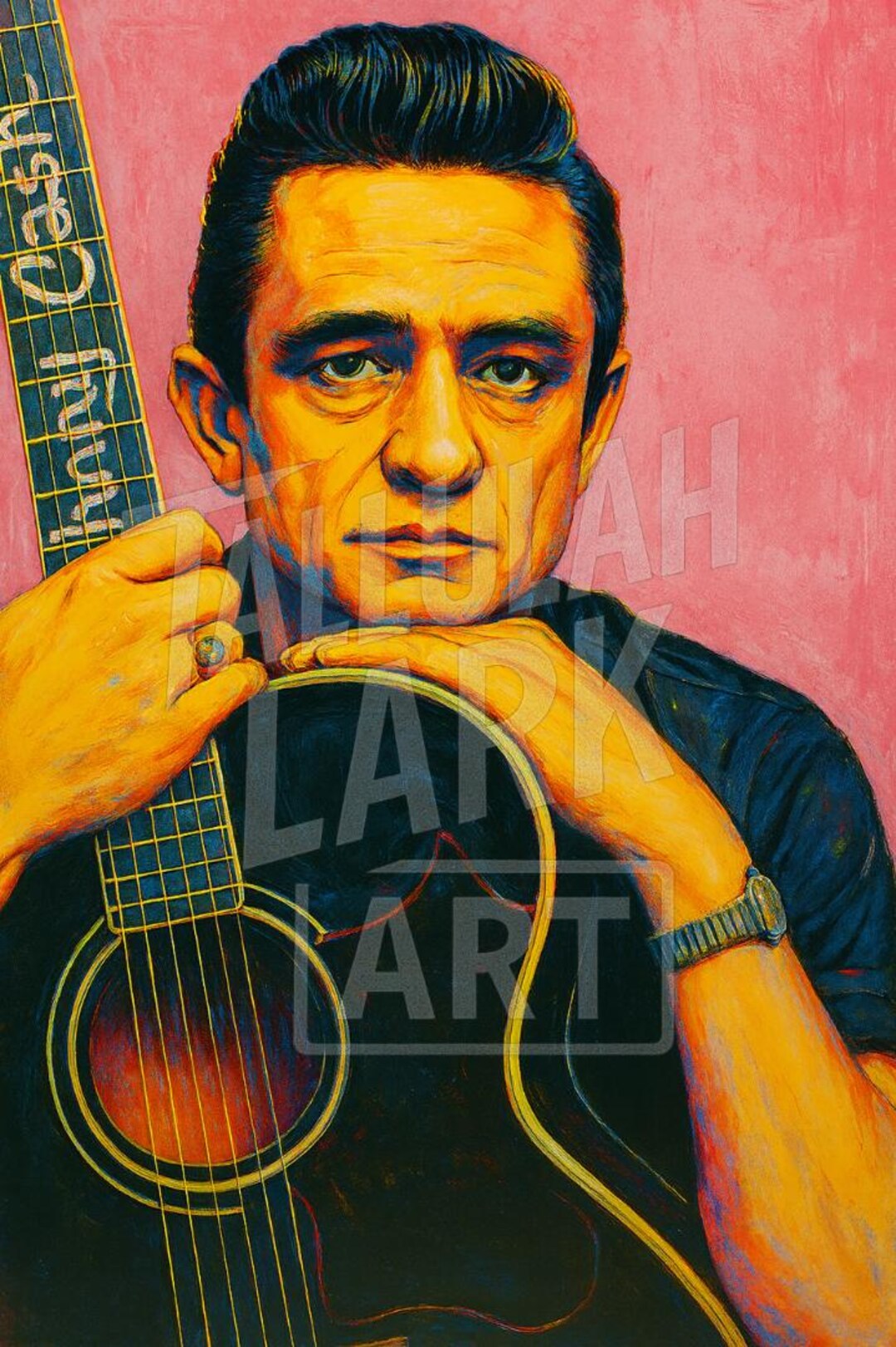 Johnny Cash Inspired Art Print *digital Art Print of Original* - Etsy