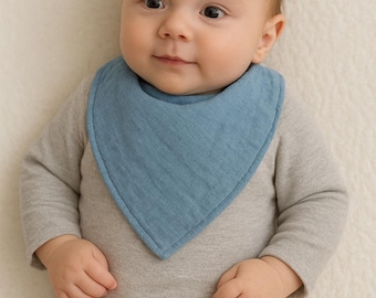 Muslin Baby Bibs: 100% Cotton, 4-Layer Absorbent Drool Bibs, Pack of 4