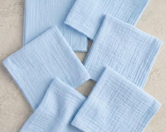 Muslin Baby Tvättlappar Ekologiska 6-pack – Mjuka bomullsprodukter för nyfödda, rapsduk, matning, ansiktsavtorkning