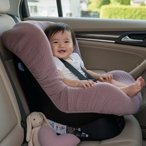 Organic Muslin Baby Car Seat Cover Liner: Breathable Cotton , stroller cover image 14
