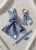 Organic Muslin Newborn Gift Set, Bunny Lovey, Teether, Pacifier Clip product logo
