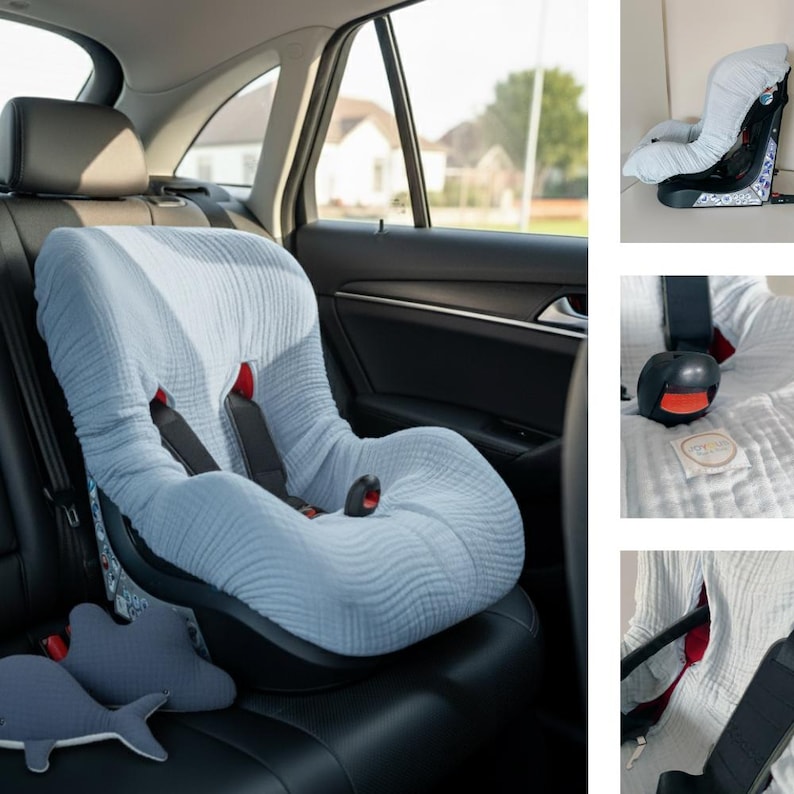 Organic Muslin Baby Car Seat Cover Liner: Breathable Cotton , stroller cover image 16