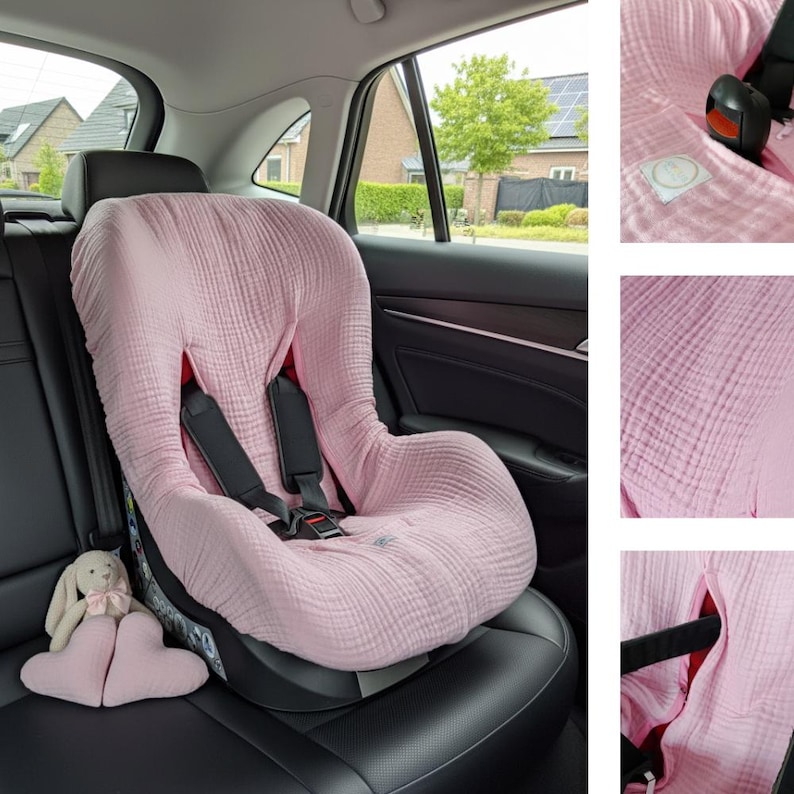 Organic Muslin Baby Car Seat Cover Liner: Breathable Cotton , stroller cover image 11