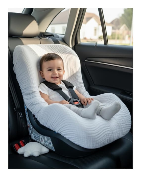 Organic Muslin Baby Car Seat Cover Liner: Breathable Cotton , stroller cover