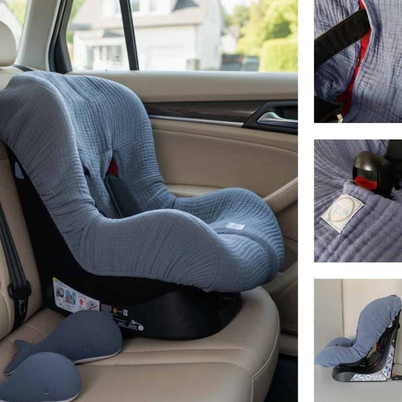 Organic Muslin Baby Car Seat Cover Liner: Breathable Cotton , stroller cover image 9