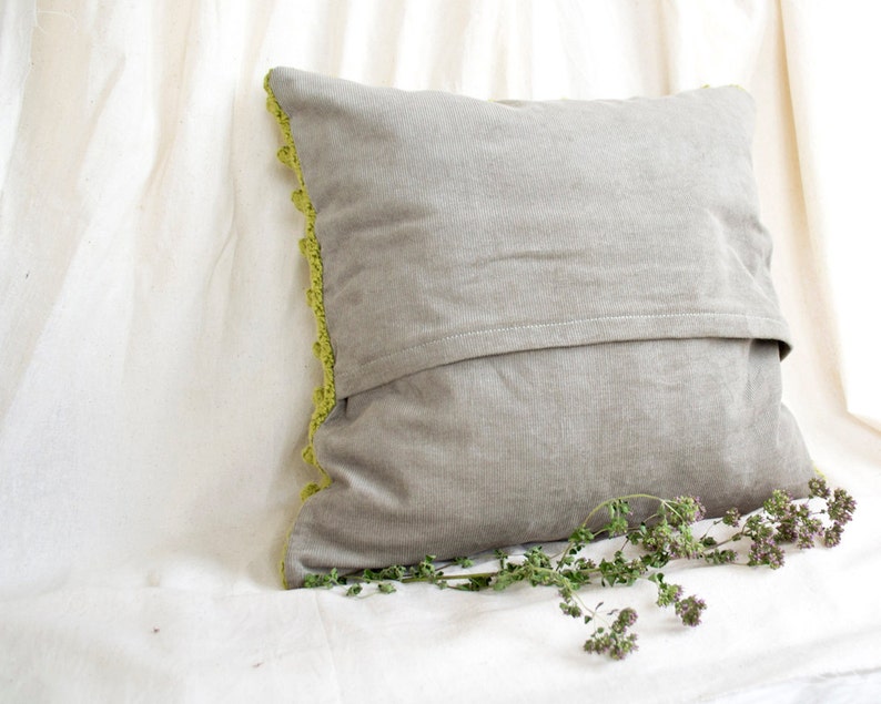 Pistachio Green Pillow Cover,16 x 16 Crochet Cotton Pillow Cover, Pistachio Green Home Decor image 4