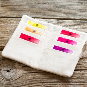 Cartera para bolsitas de té con monograma personalizado, organizador de bolsitas de té de lino y algodón con tetera y taza de té bordadas a mano, regalo para amantes del té imagen 4