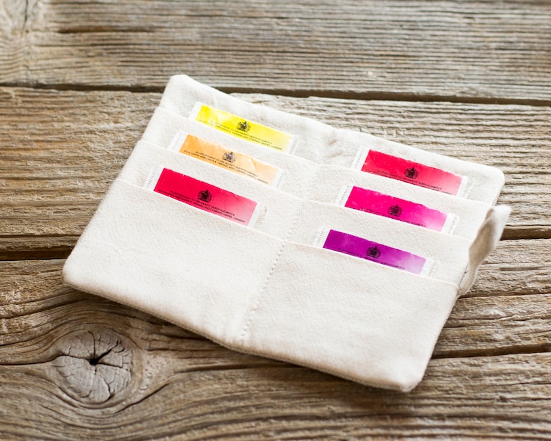 Cartera para bolsitas de té con monograma personalizado, organizador de bolsitas de té de lino y algodón con tetera y taza de té bordadas a mano, regalo para amantes del té imagen 4