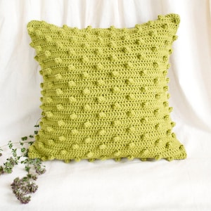 Pistachio Green Pillow Cover,16 x 16 Crochet Cotton Pillow Cover, Pistachio Green Home Decor image 3