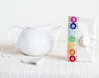Chakra Colors Tea Bag Wallet, Natural Tea Organizer, Gift for Tea Lovers