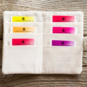 Cartera para bolsitas de té con monograma personalizado, organizador de bolsitas de té de lino y algodón con tetera y taza de té bordadas a mano, regalo para amantes del té imagen 5