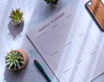 Minimalist Weekly Planner: Goal & Schedule Organizer (PDF Download, Multiple Sizes)
