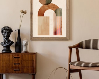 Terracotta Arches Print | Minimal Boho Geometric Decor (Digital Download)