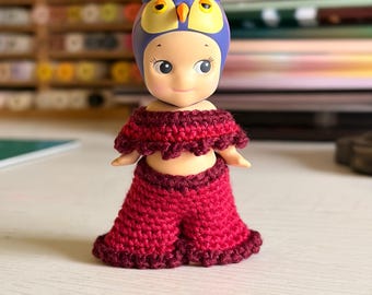 Crochet Ruffle Pants Set for Sonny Angel Doll Handmade Outfit