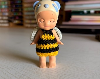 Handmade Crochet Bee Outfit for Sonny Angel Doll | Mini Bee Costume Accessory