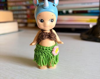 Handmade Crochet Sonny Angel Hula Outfit | Tropical Doll Clothes, Grass Skirt, Flower Detail