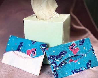Handmade MTV Travel Tissue Holder - Pocket Size Tissue Cover