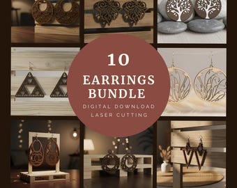 Fall Earring SVG Bundle, Laser Cut Files for Wood Earrings, Digital Earring SVG Bundle, Wood Earring Designs, 10 Unique Patterns, Gift Ideas